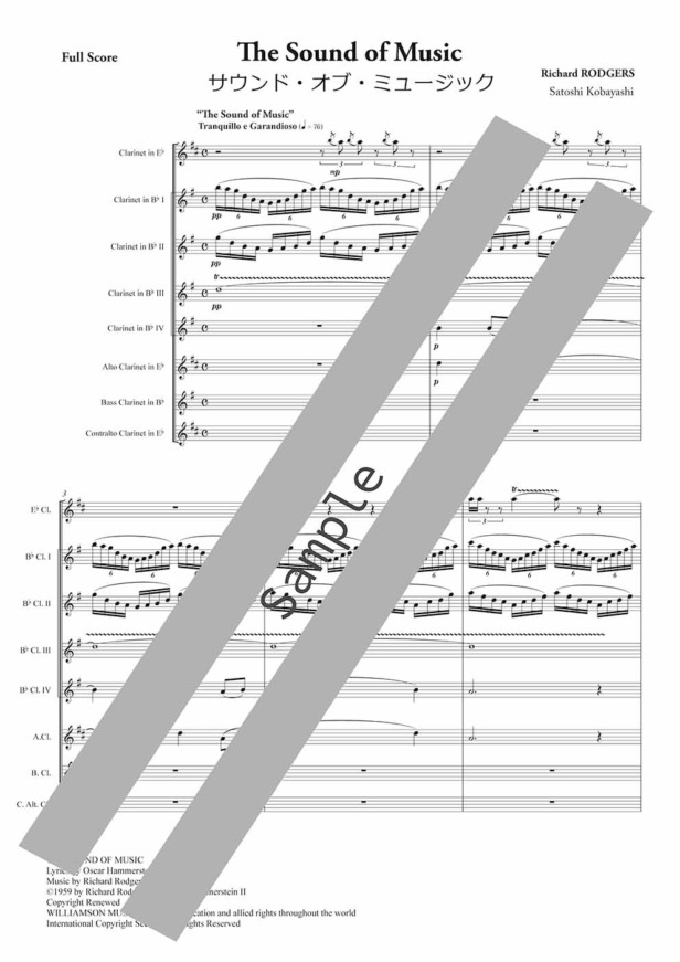 ロジャース／「サウンド・オブ・ミュージック」（クラリネット８重奏）Sound of Music, My Favorite, Edelweiss, Climb Every Mountain Instrumentation: Clarinet Octet サウンド・オブ・ミュージック、私のお気に入り、エーデルワイス、すべての山に登ろう クラリネット; アンサンブル; 八重奏; 九重奏; カルテット; 室内楽; 吹奏楽; ウィンドアンサンブル; ブラスバンド; コンサート; ピース; 小品; アンコール; Saxophone; quartet; ensemble; アンサンブルコンテスト; コンテスト; コンクール; 单簧管八重奏; アイリスクラリネットカルテット; アイリス; Iris Clarinet Quartet